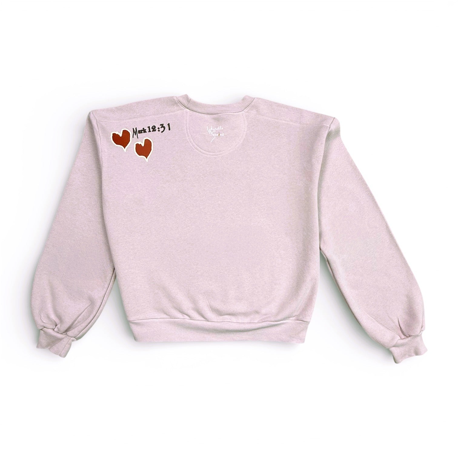 "I Love U - I Love Me" Boxy Blush Crewneck Women Sweatshirt