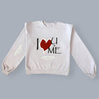 "I Love U & Me" Boxy Blush Crewneck Women Sweatshirt
