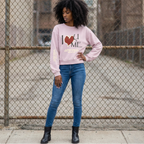 "I Love U & Me" Boxy Blush Crewneck Women Sweatshirt